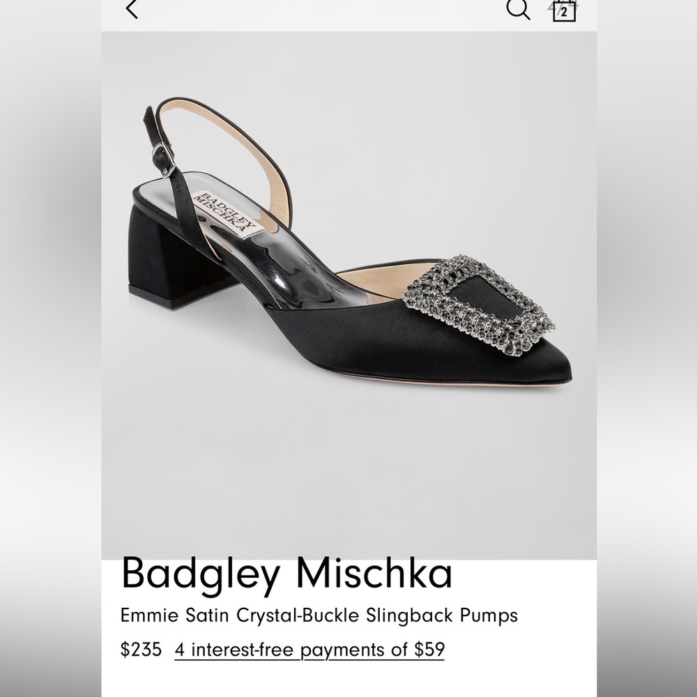 Badgley Mischka “New” 8.5 gorgeous satin jewelled sling backs
